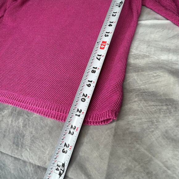 VTG Sarah Arizona Top Blouse Women M 3/4 Flare Sleeve Knit Bright Pink y2K - Picture 9 of 9